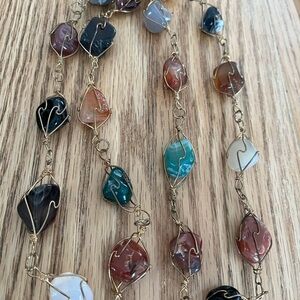 Vintage Wire Wrapped Semi-Precious Stones Necklace